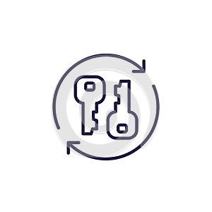 change keys line icon on white