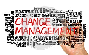 Change management with related word cloud