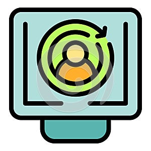 Change online form icon vector flat