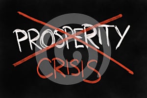 Change from prosperity to crisis