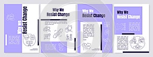 Change resisting reasons purple brochure template