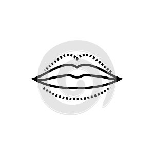 Change shape lips icon. Lip augmentation with hyaluronic acid vector illustration.