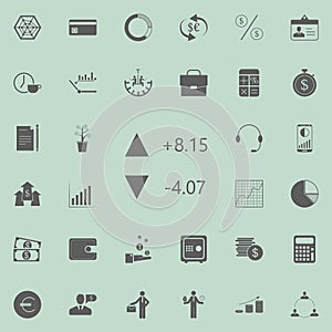 change of shares icon. Detailed set of Finance icons. Premium quality graphic design sign. One of the collection icons for website
