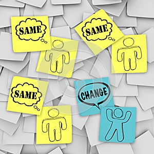 Change Vs Same - Sticky Notes