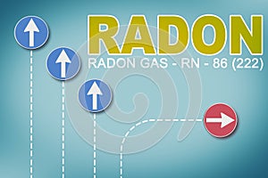 Change your approach and strategy to fight radon gas - concept with arrow that goes against the tide