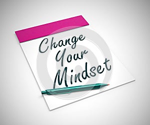 Change your mindset concept means thinking positive with new habits - 3d illustration