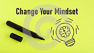 Change your mindset is shown using the text