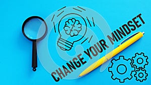 Change your mindset is shown using the text