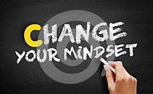 Change Your Mindset text on blackboard