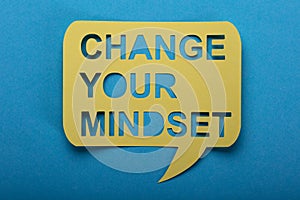 Change Your Mindset Text On Speech Bubble
