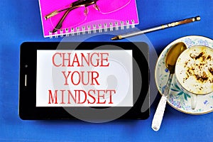 Change your mindset - to change the quality of life. Cope with fear, think positively, search for new opportunities and achieve photo