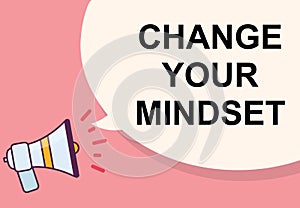 Change your mindset word with megaphone illustration graphic design