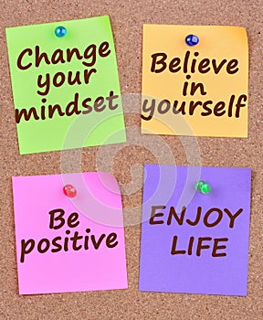 Change your mindset words on notes