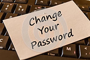 Change your password text note