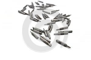 Many changeable screwdriver bits