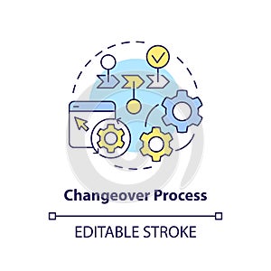 Changeover process concept icon photo