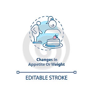 Changes in appetite and weight concept icon