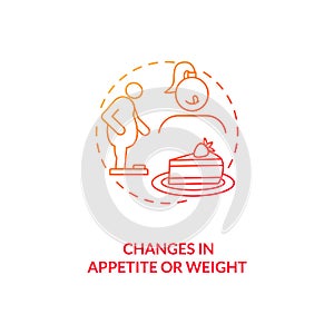 Changes in appetite and weight concept icon