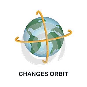 Changes Orbit icon. 3d illustration from climate change collection. Creative Changes Orbit 3d icon for web design