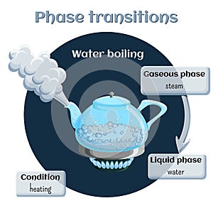Changes of states. Evaporation - water boiling. photo