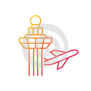Changi airport control tower gradient linear vector icon
