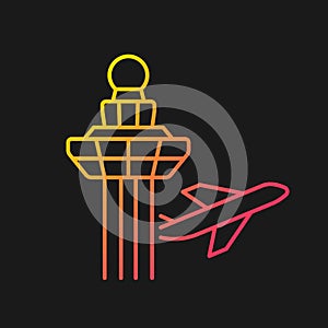 Changi airport control tower gradient vector icon for dark theme