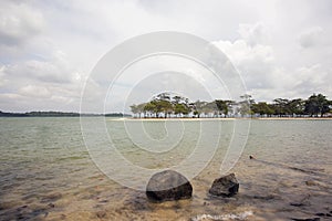 Changi Point Beach with Ubin Island View photo