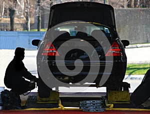 Changing Car Tires.