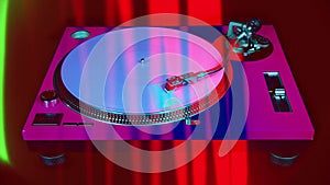 changing colours vinyl and dj turntable stop motion