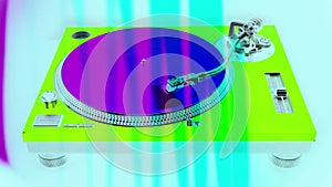 changing colours vinyl and dj turntable stop motion