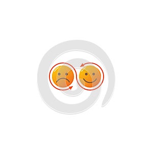 Changing emotions, moody, mood booster. Vector icon template
