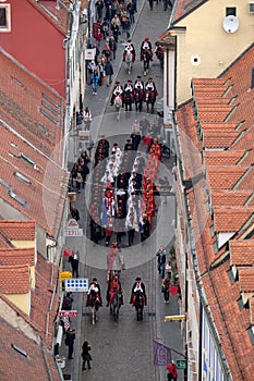 Changing of the guard honorary Cravat Regiment on the occasion of `World Cravat Day`, Zagreb