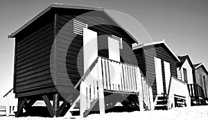 Changing Huts in black and white