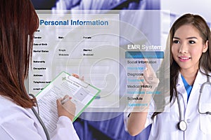 The changing of medical record technology.