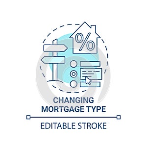 Changing mortgage type concept icon photo