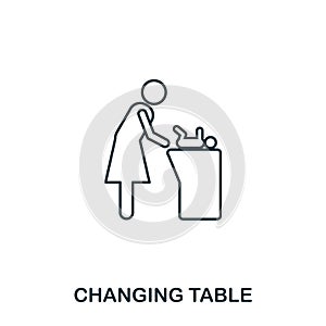 Changing Table icon outline style. Creative thin design from baby things icon collection. Pixel perfect simple changing table icon