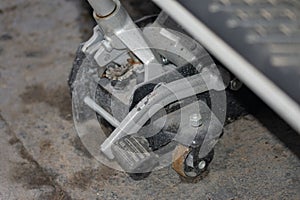 changing a wheel on a car, jack close up