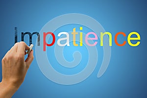 Changing the word Impatience for Patience using photo