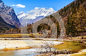 Changping valley scene of the Siguniang Mountain