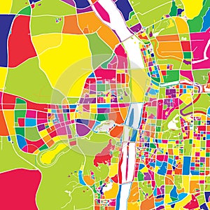 Changsha, China, colorful vector map