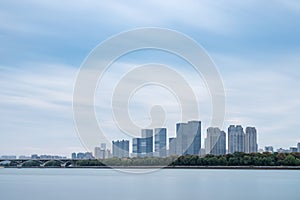 Changsha cityscape and xiangjiang river