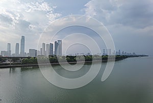 Changsha skyline by Xiangjiang River, Hunan, China