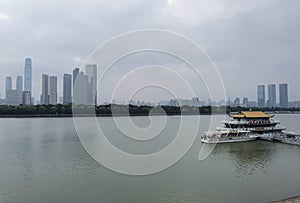 Changsha skyline by Xiangjiang River, Hunan, China