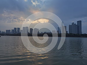 Changsha skyline by Xiangjiang River, Hunan, China