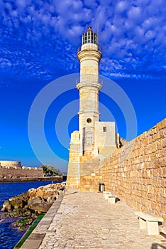 Chania, Greece: Old Venetian lighthouse in Chania, Crete, Greece