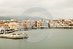 Chania Harbour. Beautiful venetian port with boats