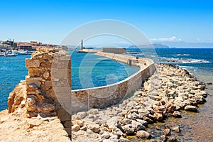 Chania harbour. Crete, Greece