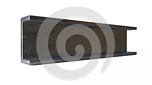 channel bar rolled metal. isolated design industrial 3D illustration