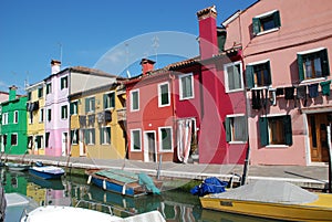 Channel in Burano island near Venice