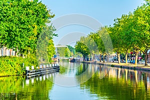 Channel in Delft viewed during day, Netherlands